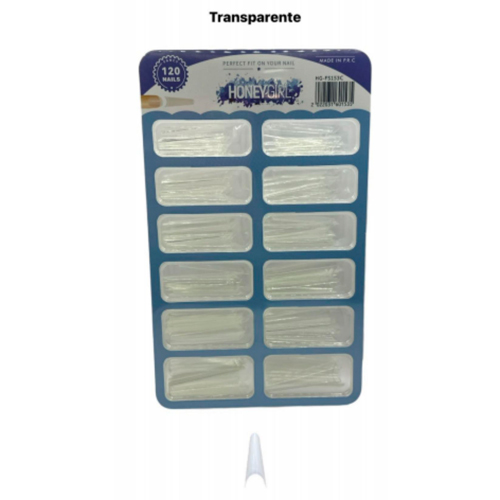 TIPS-HONEY-GIRL-CURVATURA-C-TRANSPARENTE-COM-120 Tips Honey Girl Curvatura C Transparente c/120 - Imagem 1