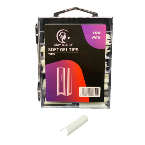 TIPS-STAY-BEAUTY-SOFT-GEL-CURVATURA-C-COM-100 Tips Soft Gel Stay Beauty Curvatura C c/100 - Imagem 1